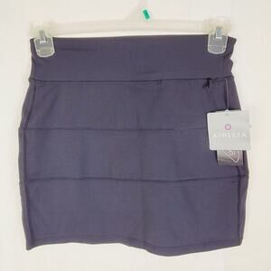 New Athleta black lycra athletic ribbed stretch sports tennis skirt size XXS